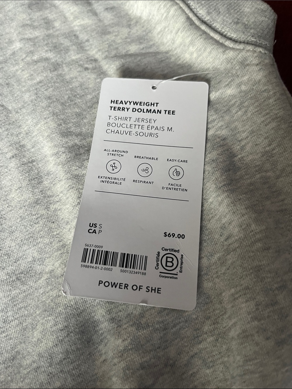 Athleta Heather Gray Heavyweight Terry Dolman Tee - Picture 3 of 9